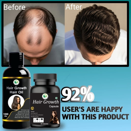 Herbal Hair Growth Hair Oil and Hair Growth Capsule For Men and Women