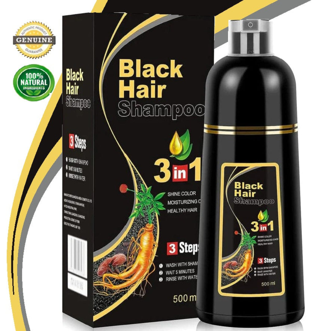 AYURVEDIC 3- IN -1 BLACK HAIR DYE SHAMPOO ( PACK OF 2)⭐⭐⭐⭐⭐(9,500 Ratings)
