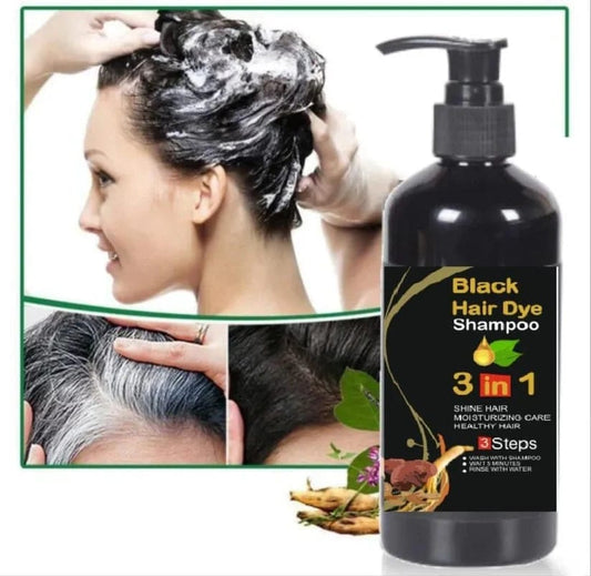 AYURVEDIC 3- IN -1 BLACK HAIR DYE SHAMPOO ( PACK OF 2)⭐⭐⭐⭐⭐(9,500 Ratings)