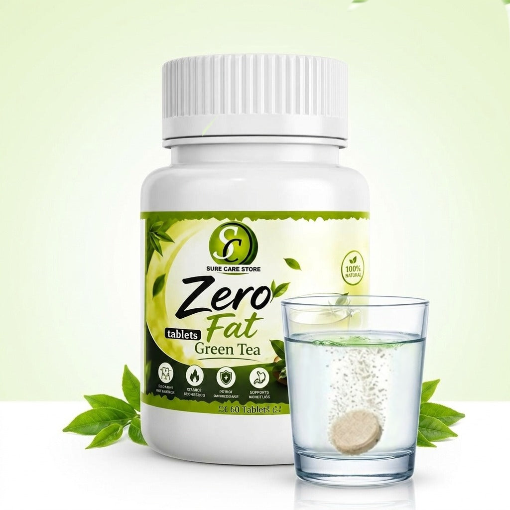 Zero Fat Green Tea Dissolvable Tablets – Herbal Fat Burner Drink | Light Brown Round Tablets | Fast Dissolve Formula