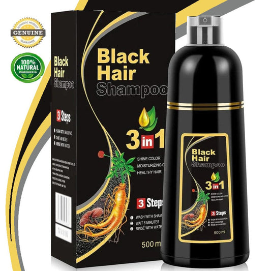 AYURVEDIC 3- IN -1 BLACK HAIR DYE SHAMPOO ( PACK OF 2)⭐⭐⭐⭐⭐(9,500 Ratings)
